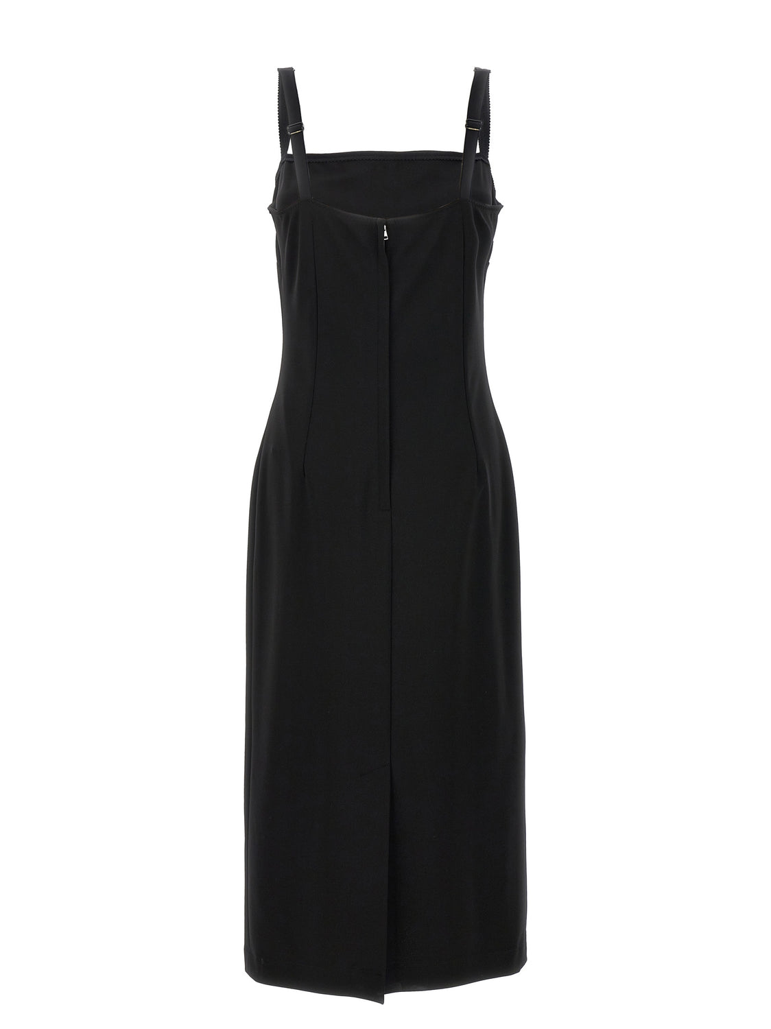 Black Viscose Midi Dress