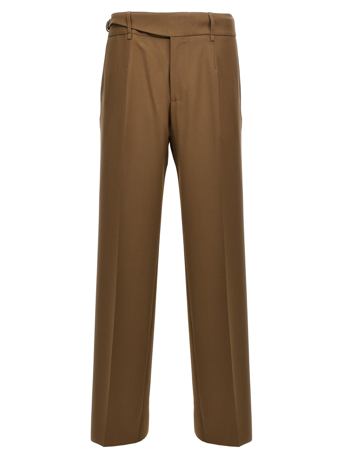 Brown Virgin Wool Dress Pants