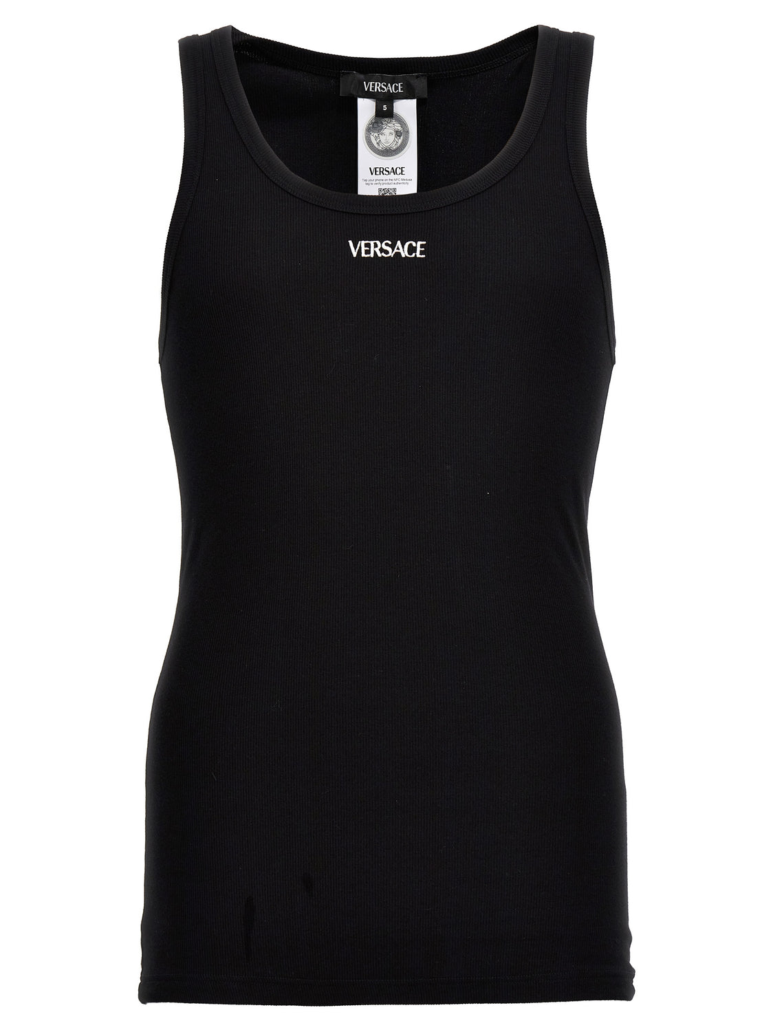 Black Cotton Sleeveles T-Shirt