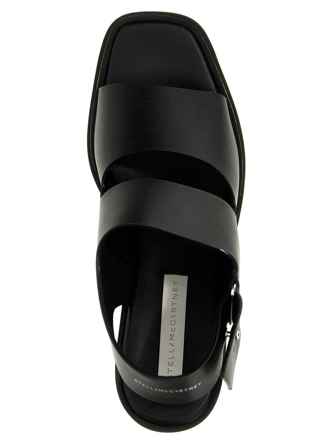 Black Polyester Wedge Sandals