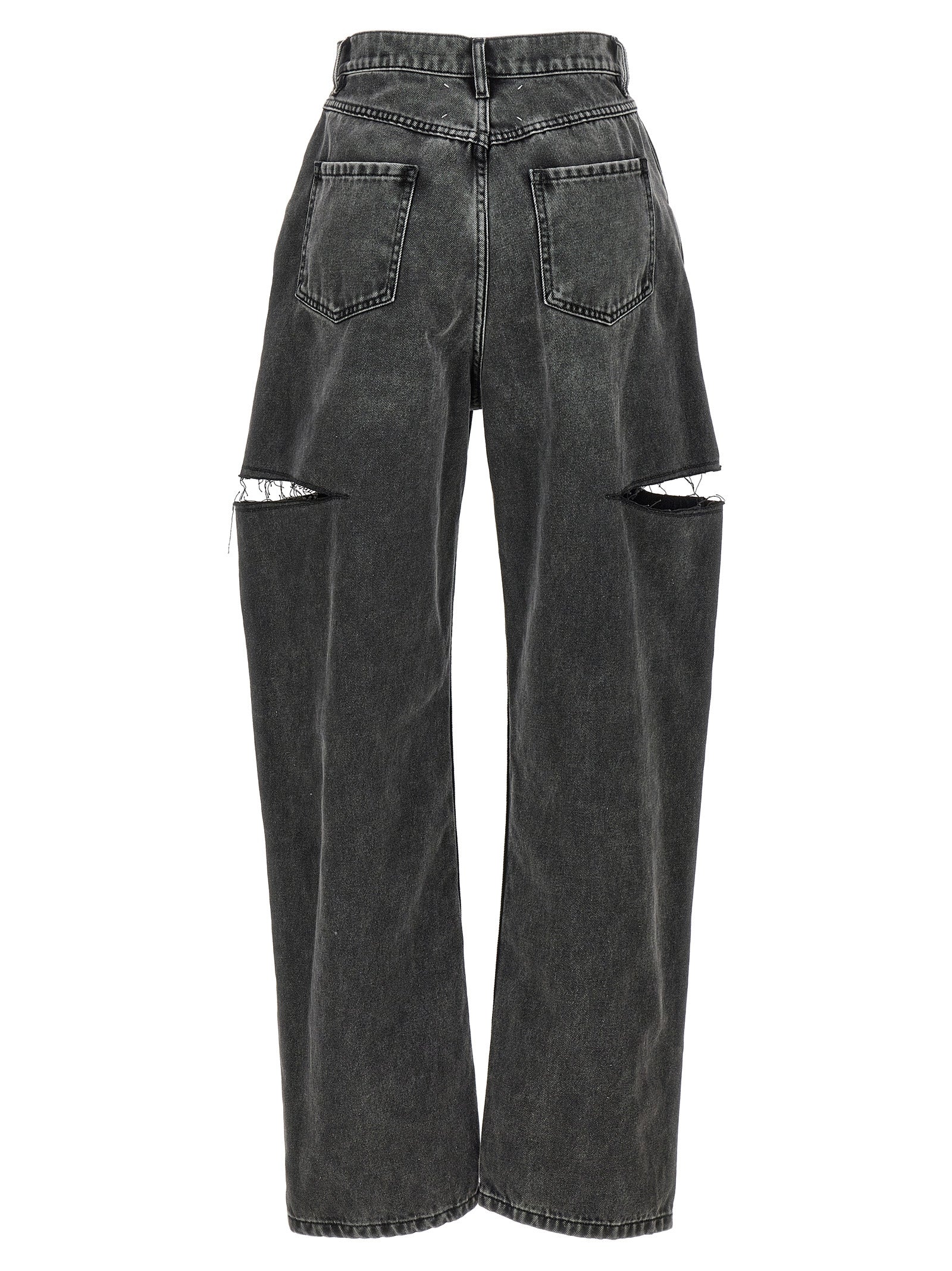 Black Cotton Straight-Leg Jeans