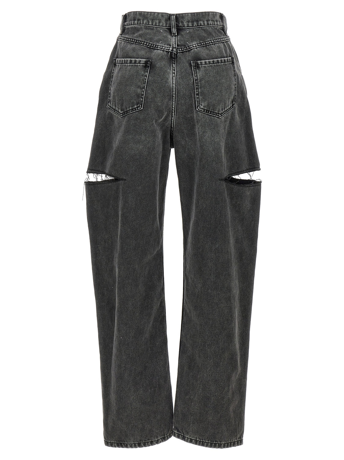 Black Cotton Straight-Leg Jeans