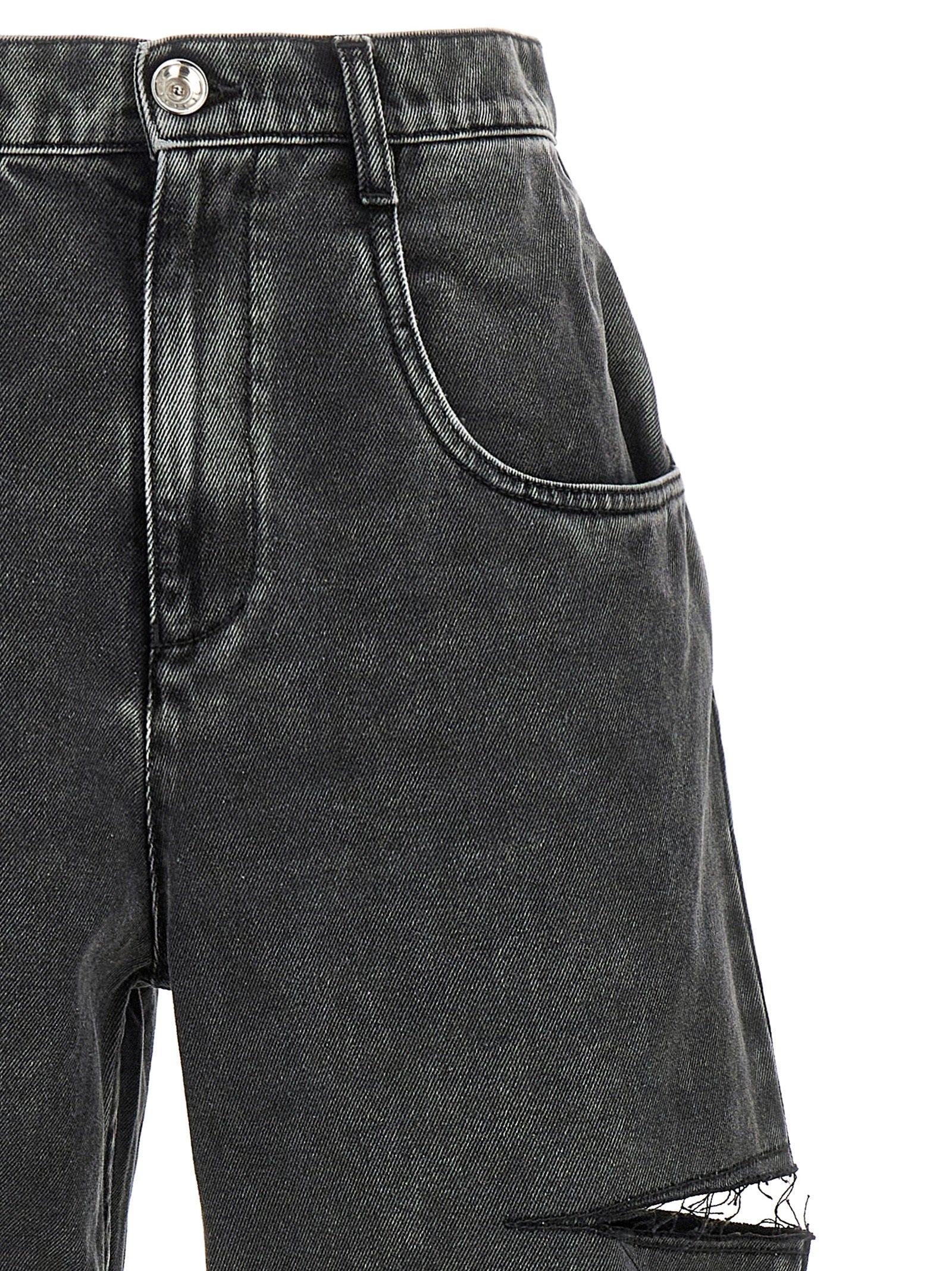 Black Cotton Straight-Leg Jeans