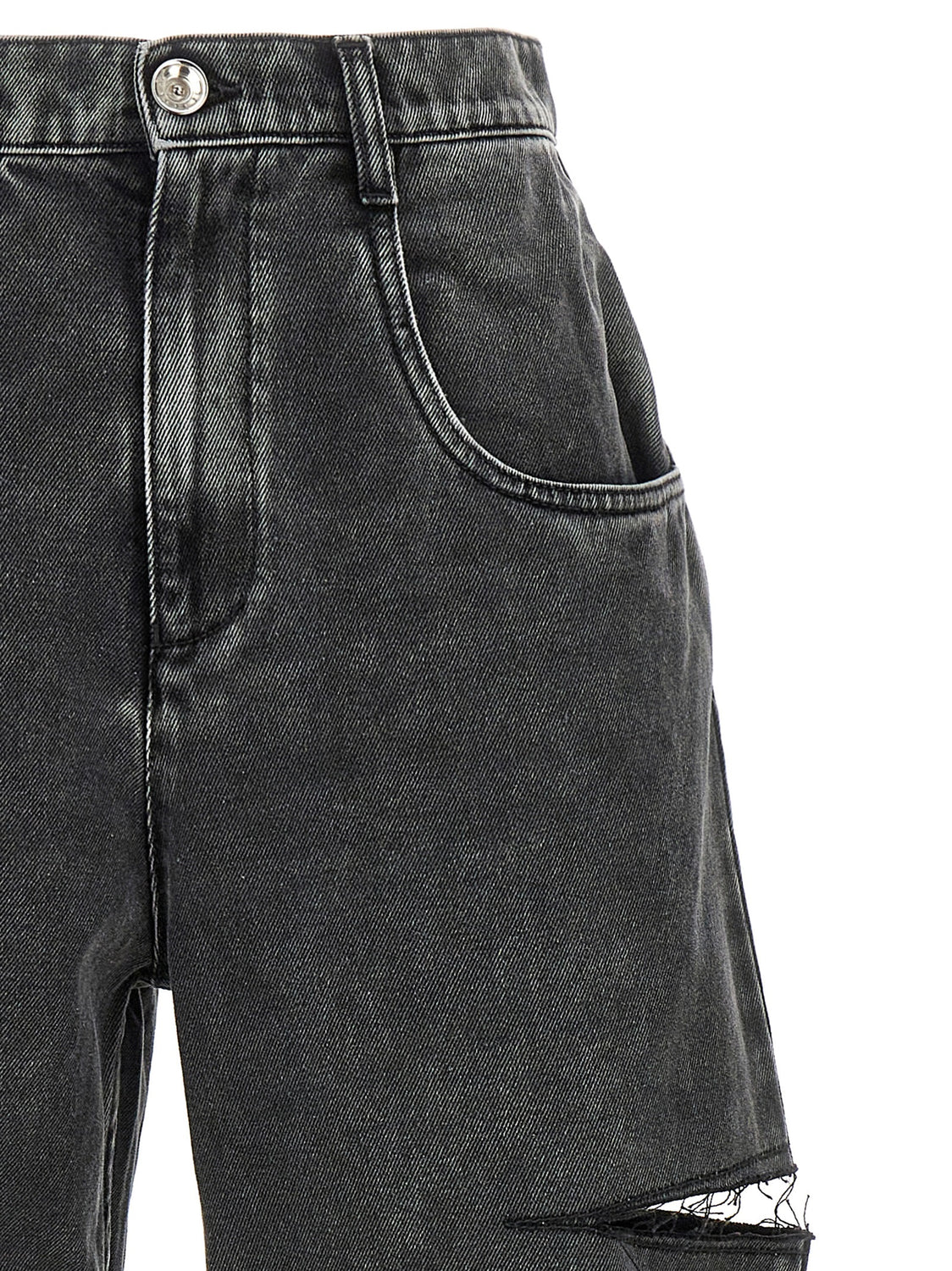 Black Cotton Straight-Leg Jeans