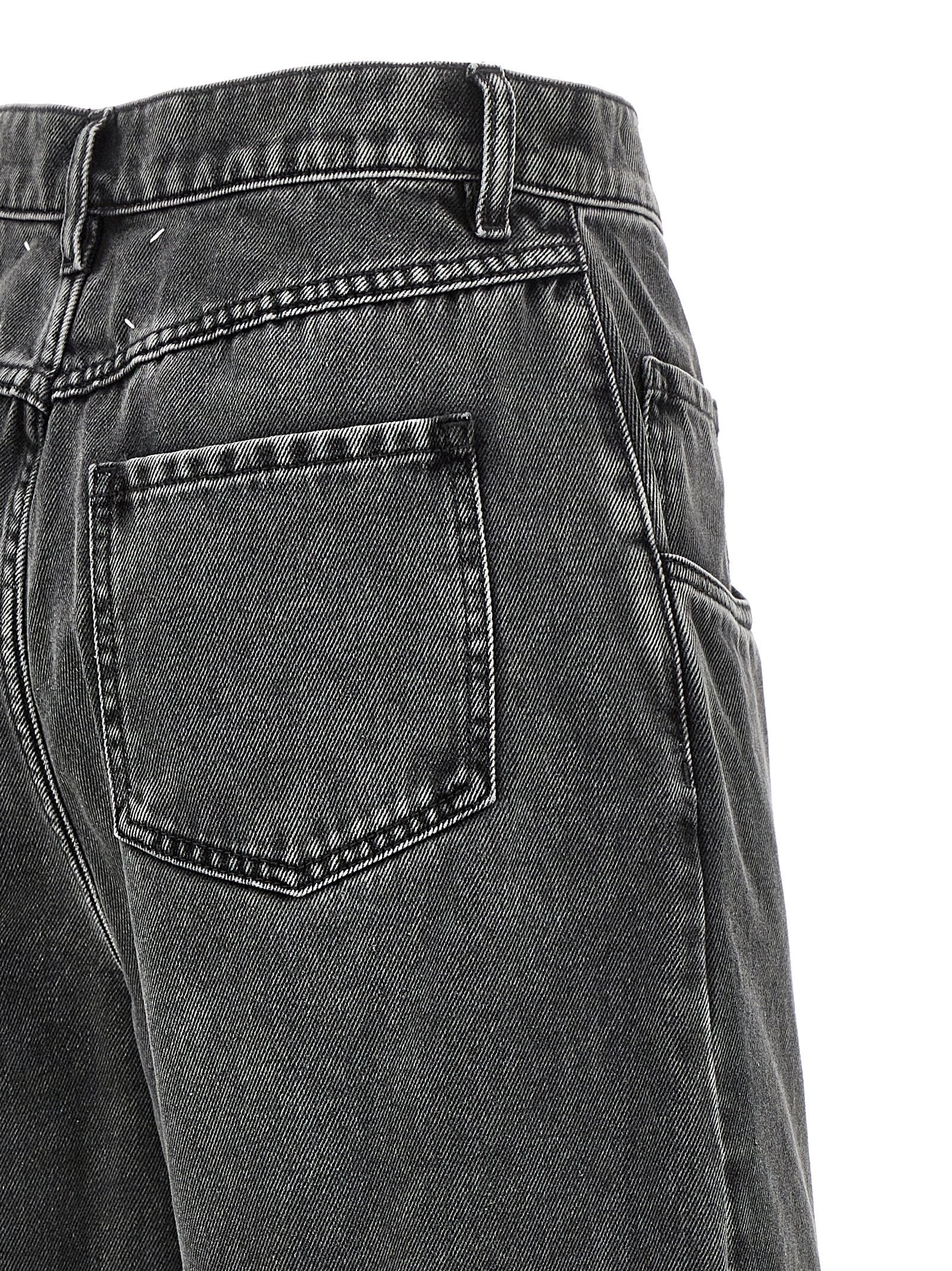 Black Cotton Straight-Leg Jeans