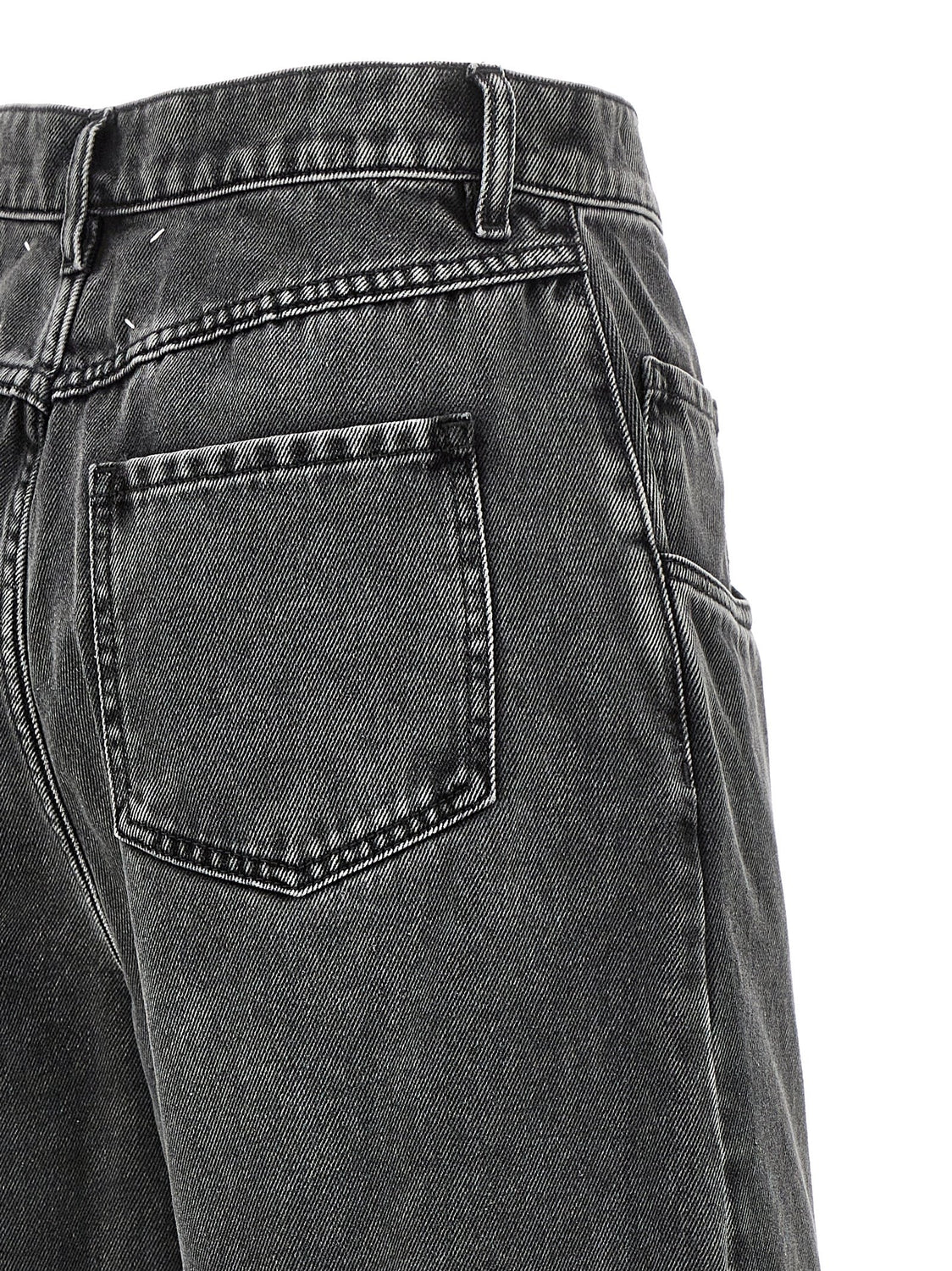 Black Cotton Straight-Leg Jeans