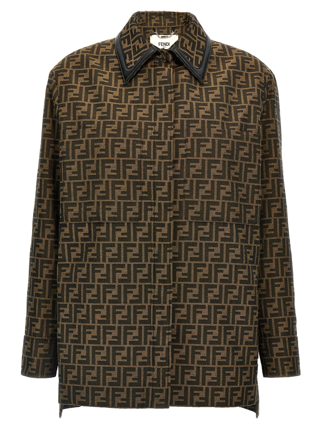 Brown Polyester Leather Jacket