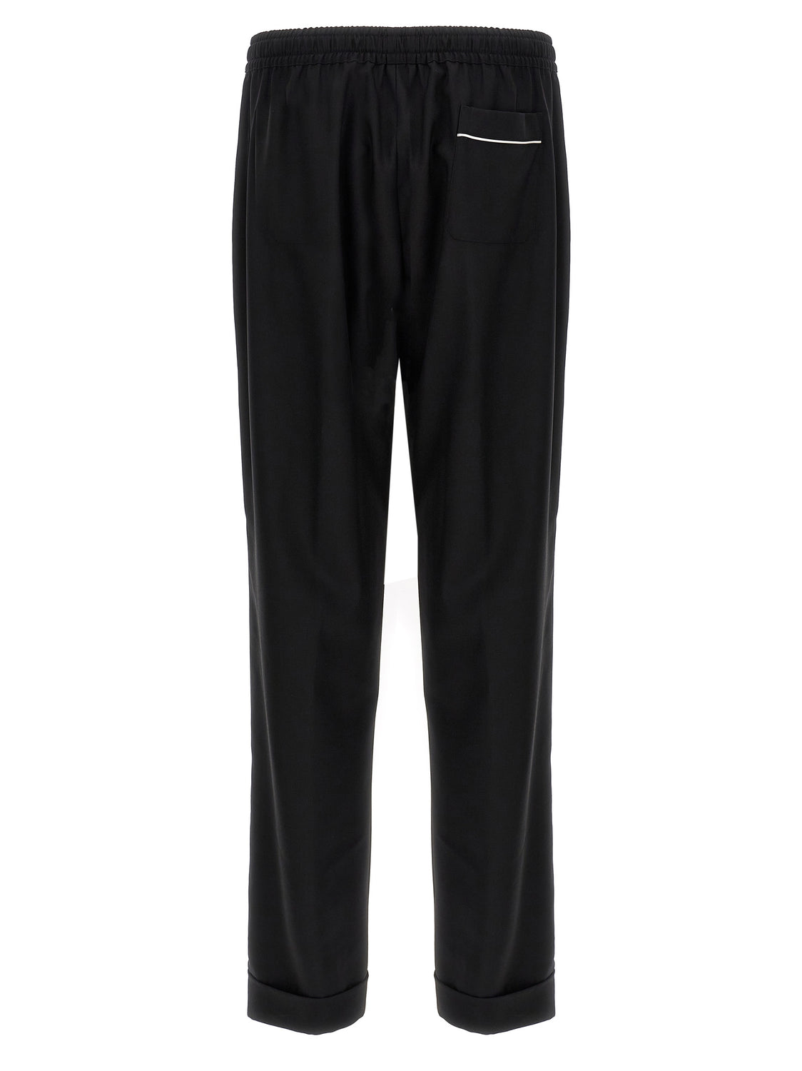Black Virgin Wool Casual Pants