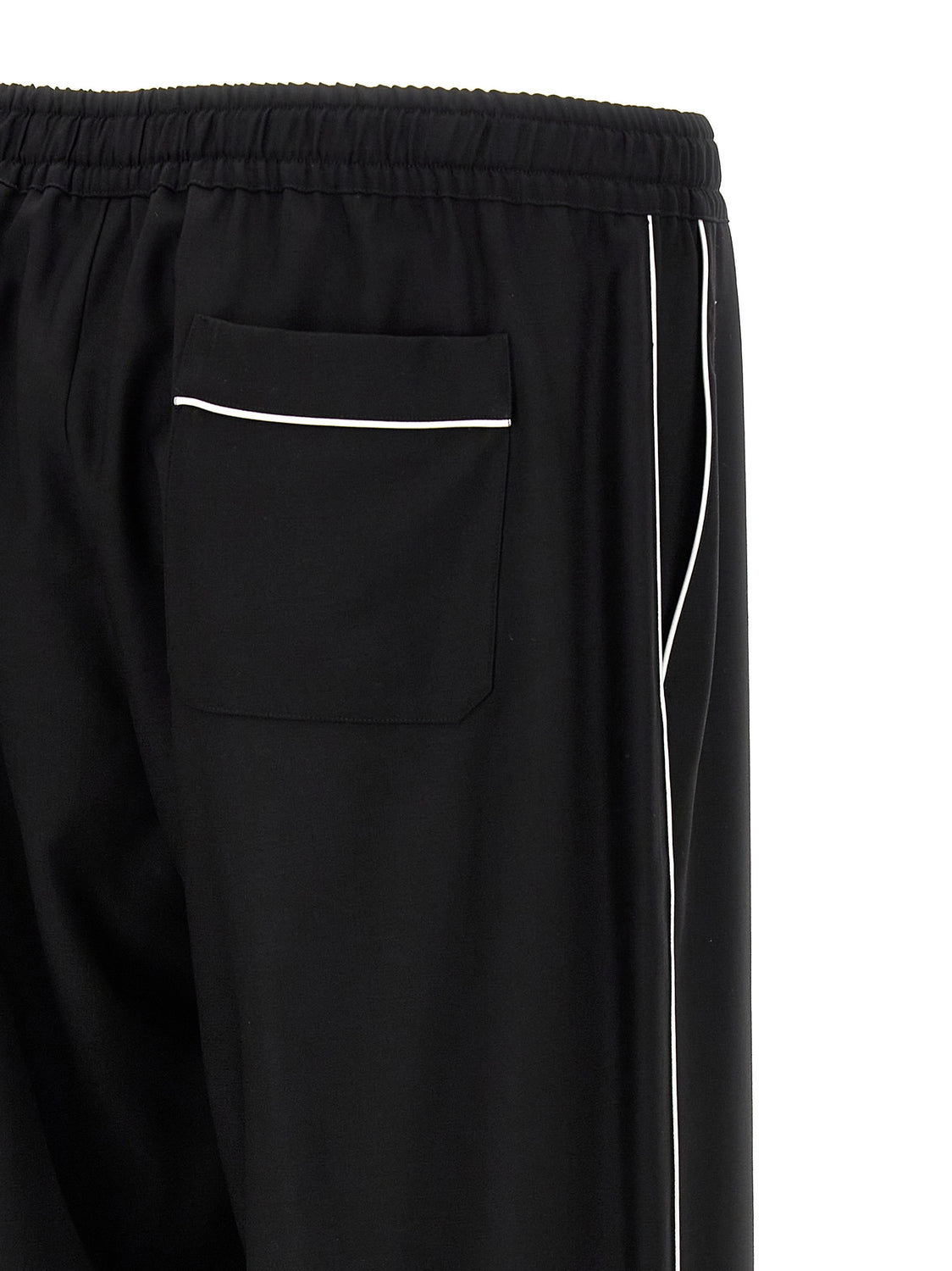 Black Virgin Wool Casual Pants
