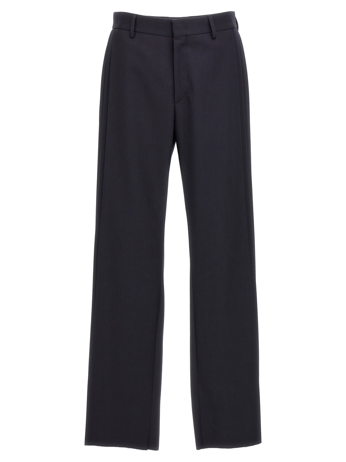 Blue Polyester Casual Pants