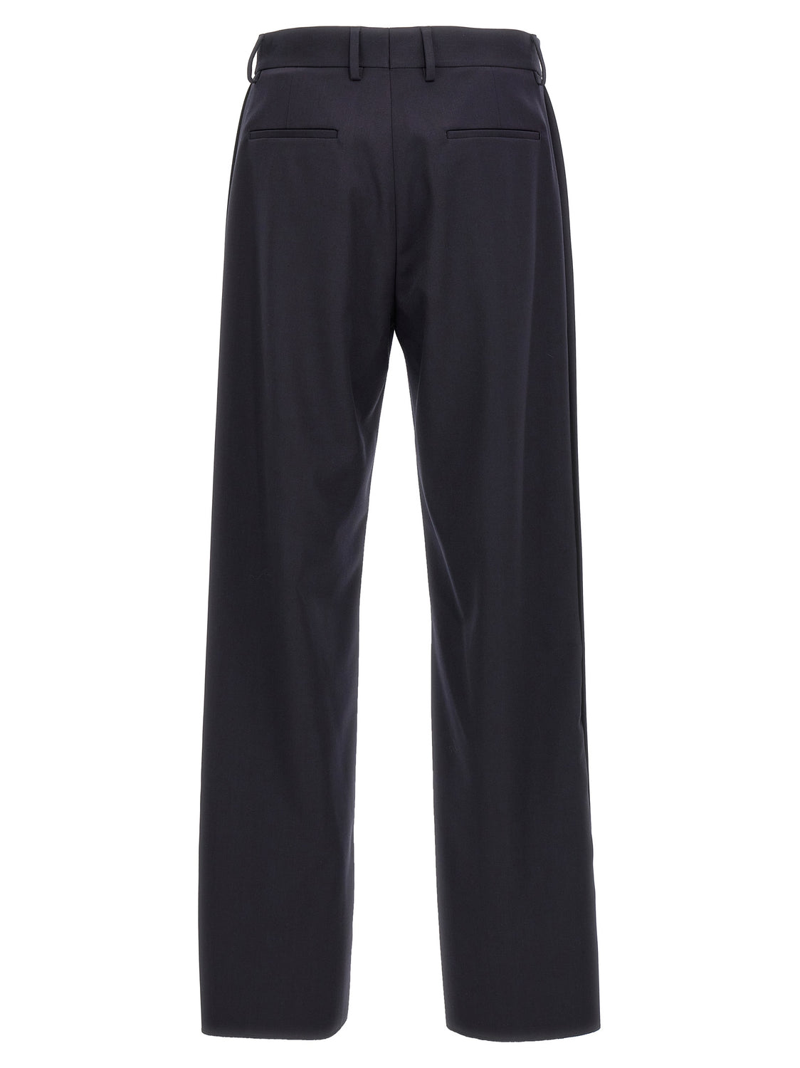 Blue Polyester Casual Pants