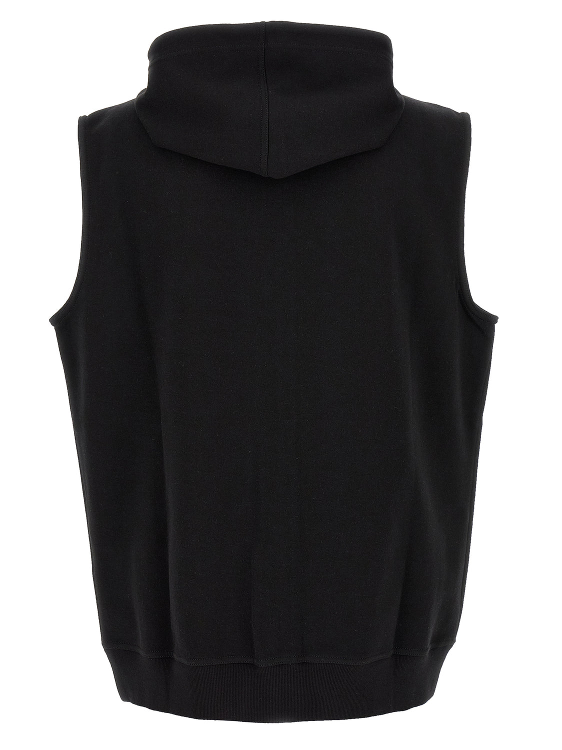 Black Cotton Sleeveless Jacket