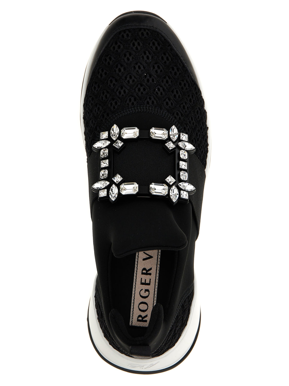Black Polyester Athletic Sneakers