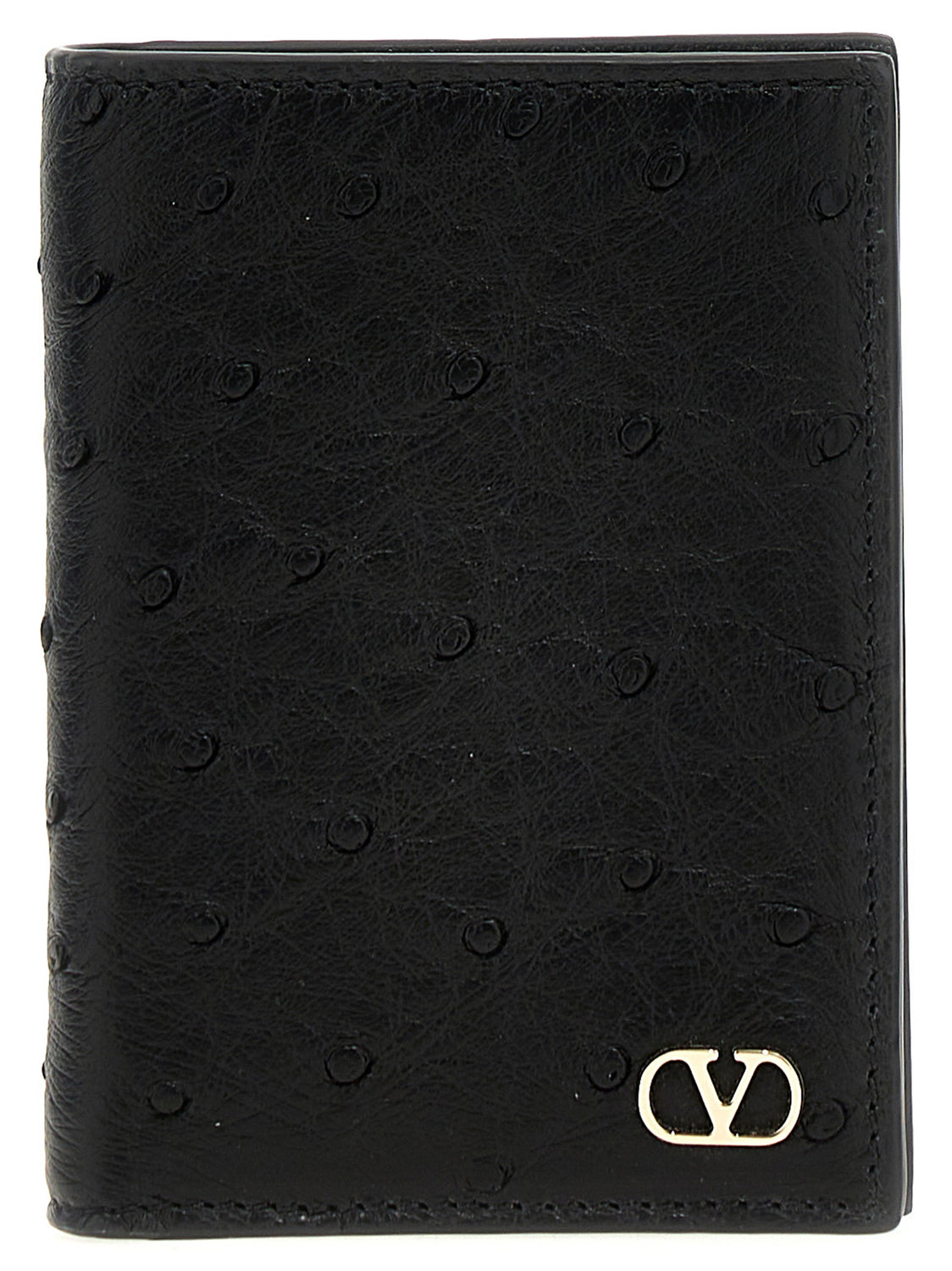 Black Ostrich Skin Cardholder