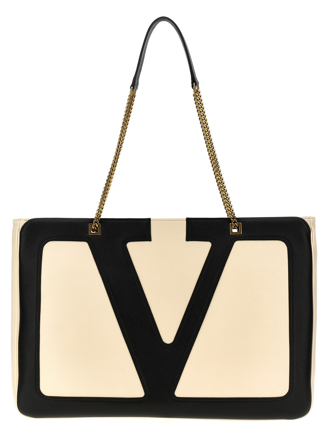 Bicolor Lamb Leather Tote Bag