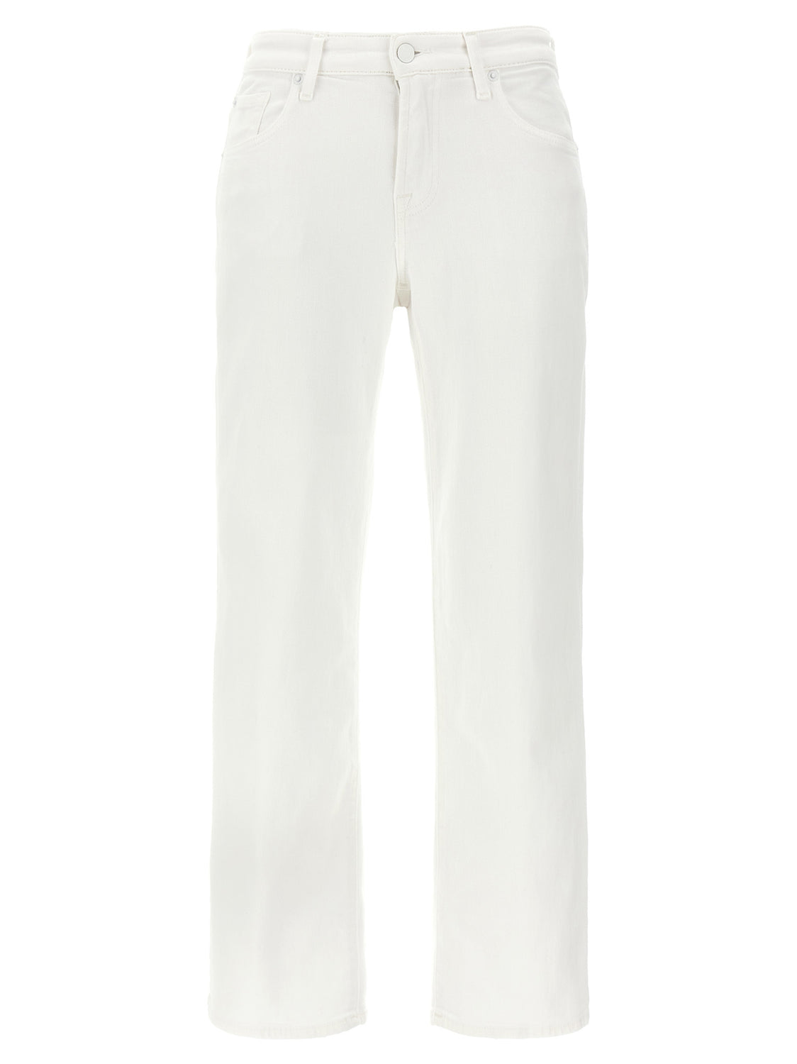 White Cotton High-Waisted Jean