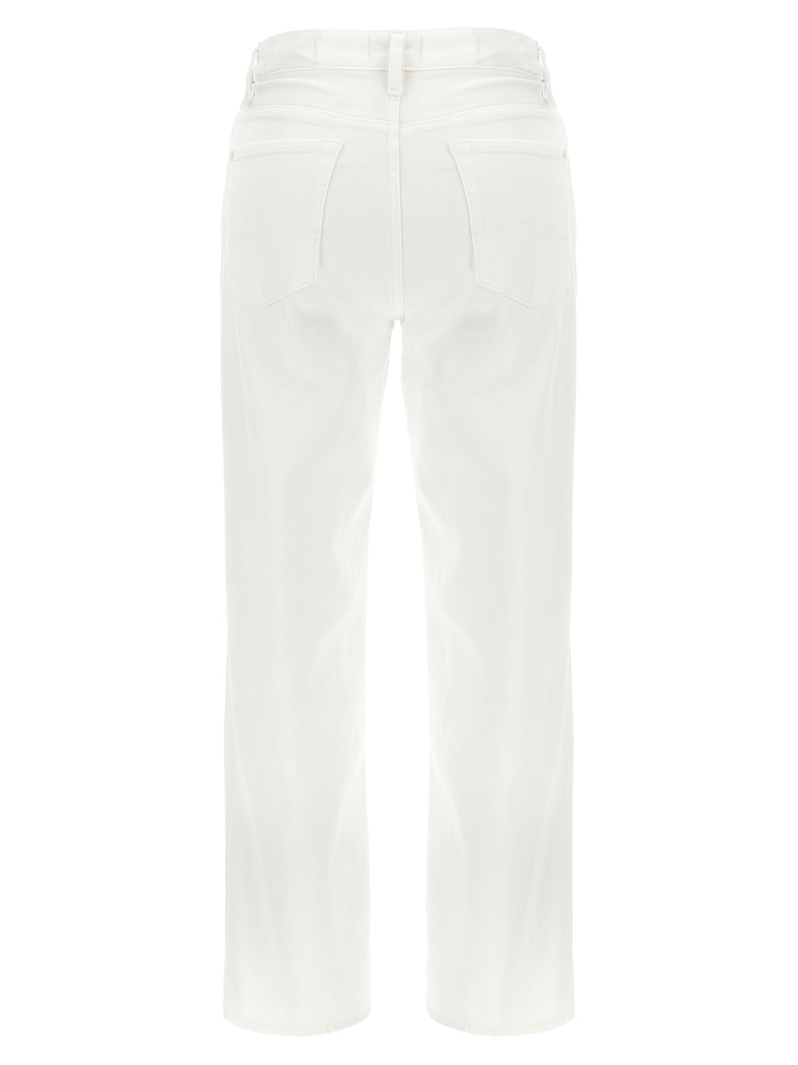 White Cotton High-Waisted Jean