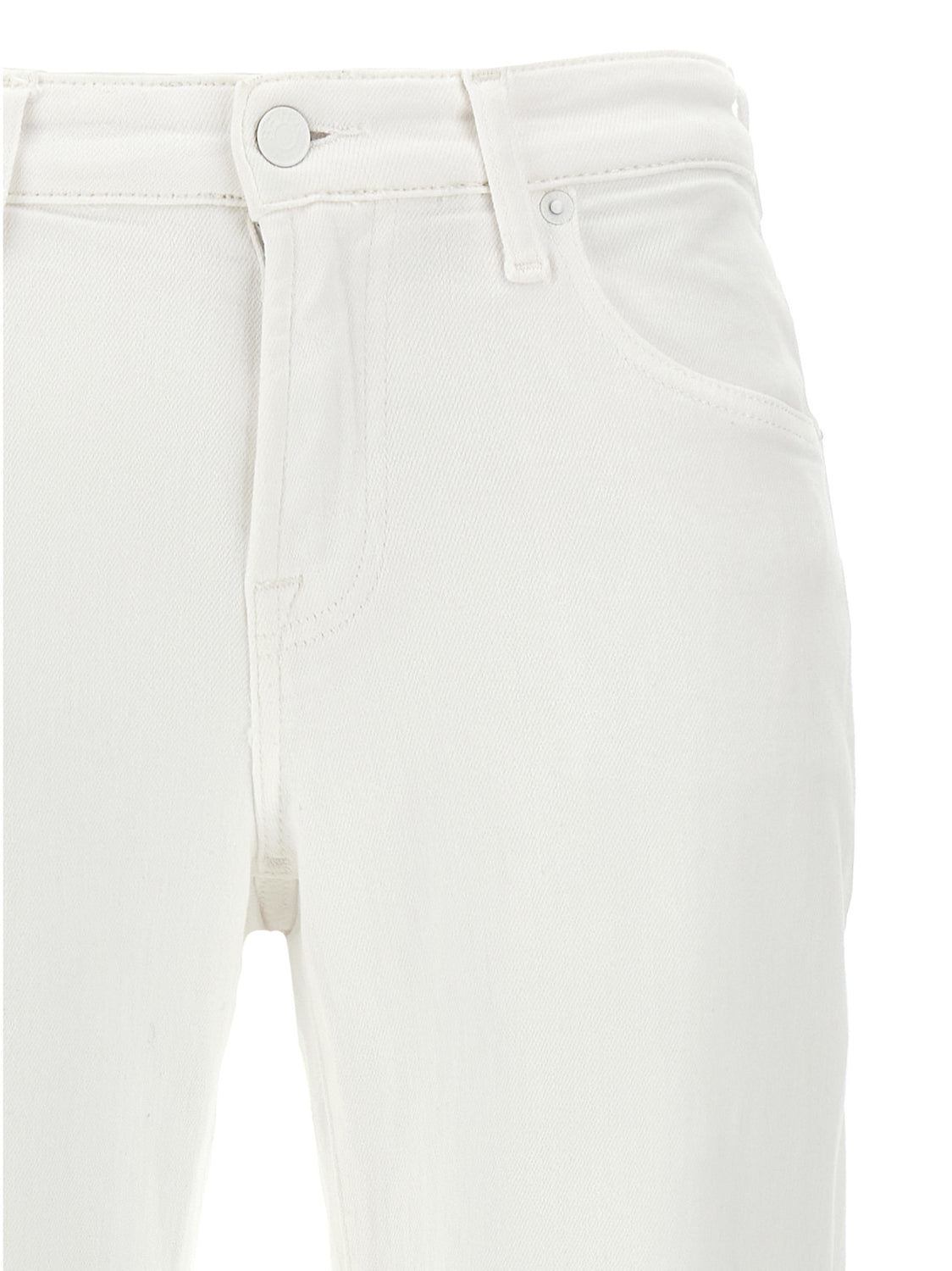 White Cotton High-Waisted Jean