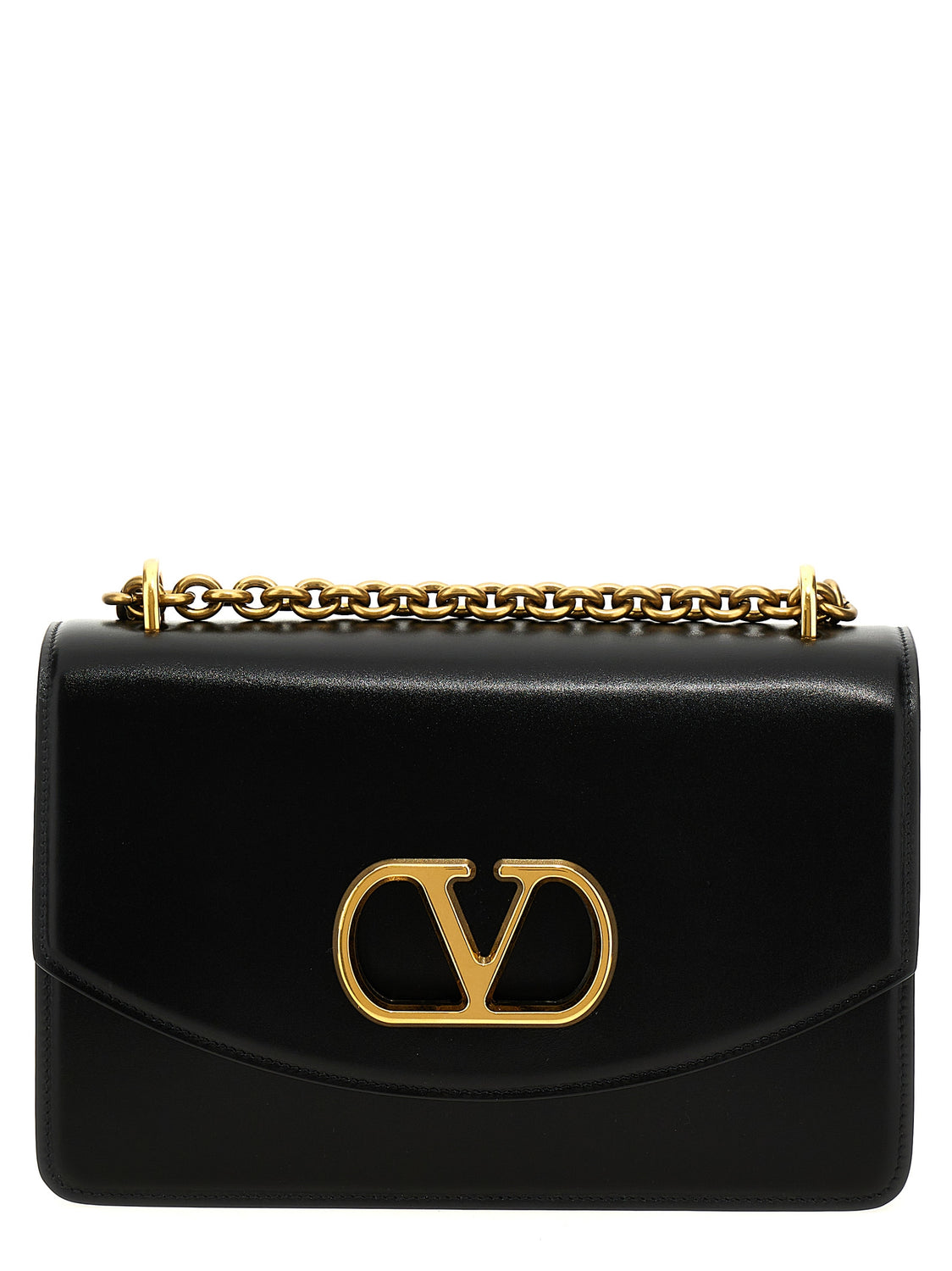 Black Calfskin Shoulder Bag
