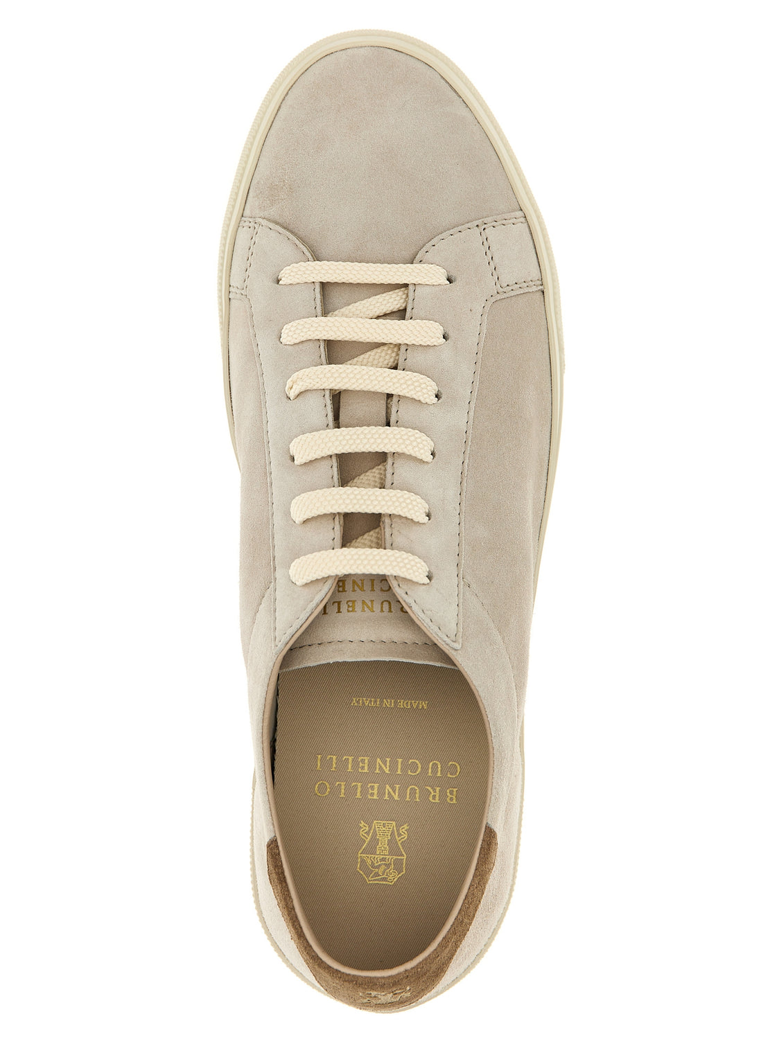 Beige Calfskin Low Top Sneakers
