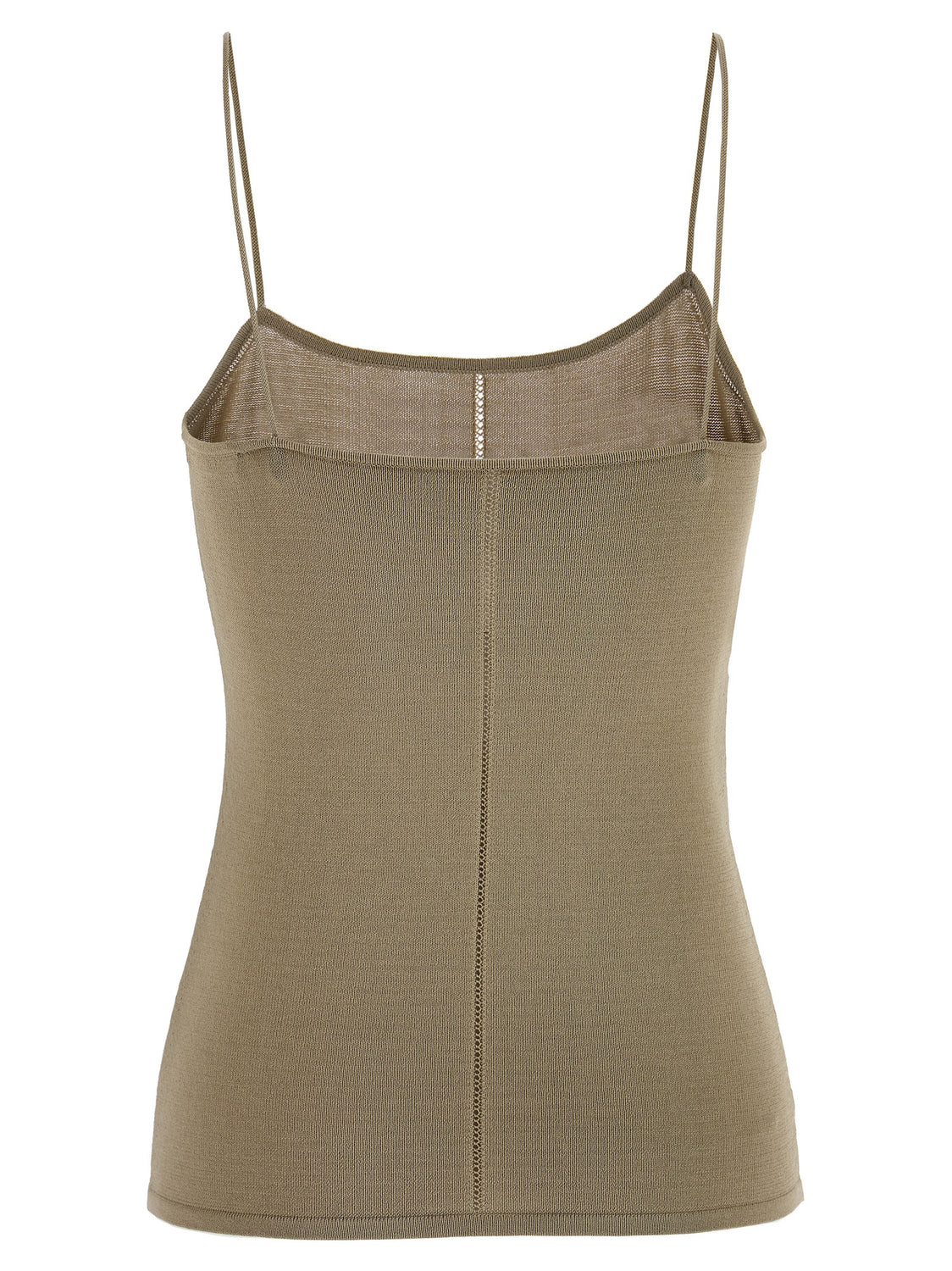 Beige Viscose Tank Tops