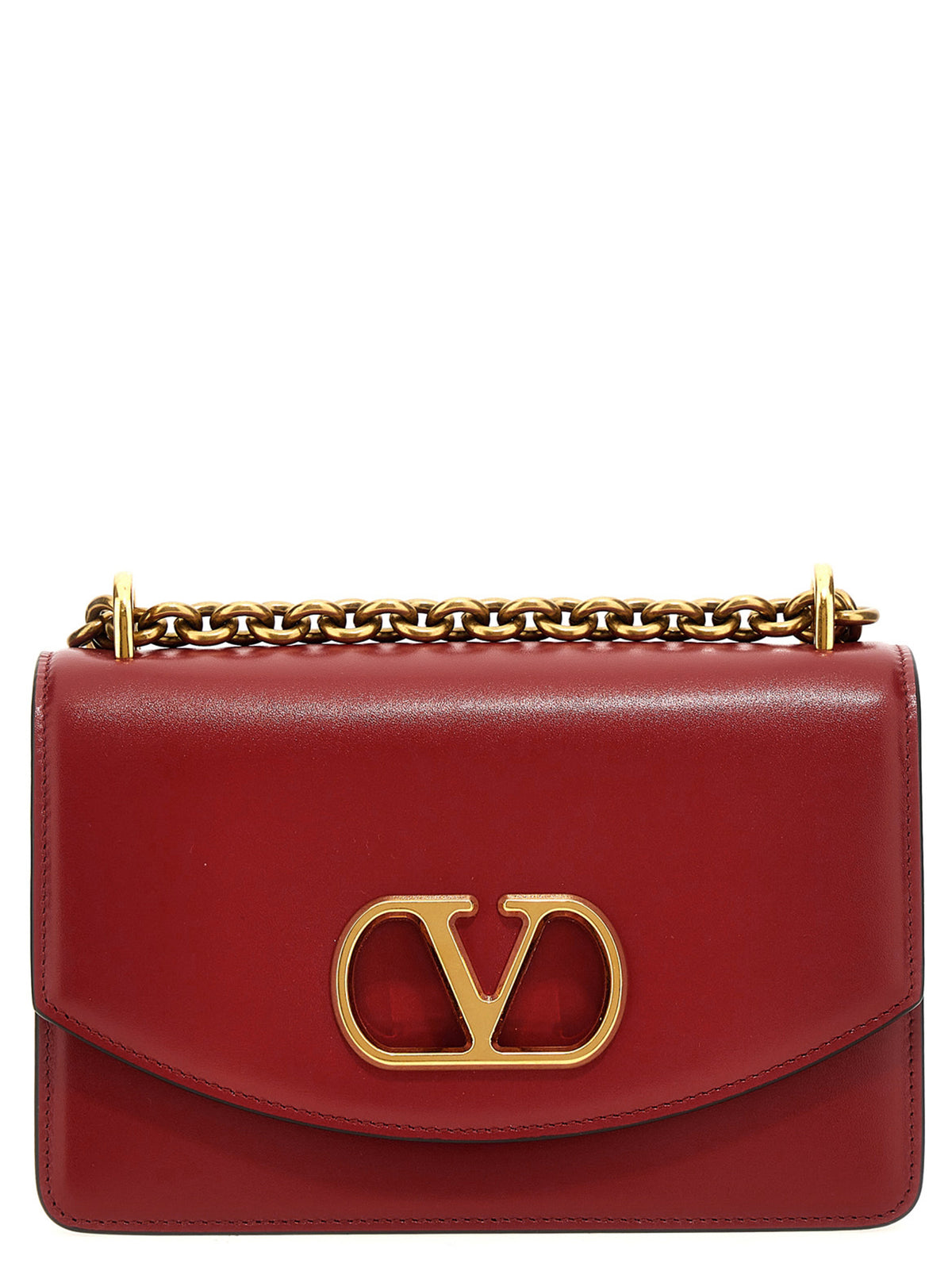 Red Calfskin Shoulder Bag