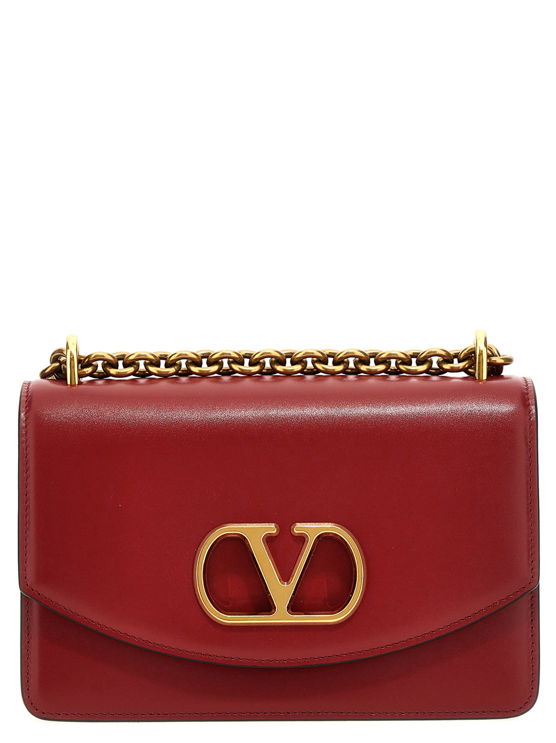 Red Calfskin Shoulder Bag