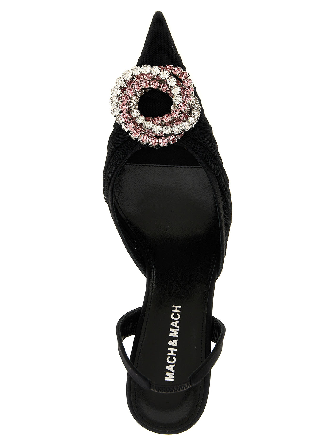 Black Polyamide Mid Heel Pumps