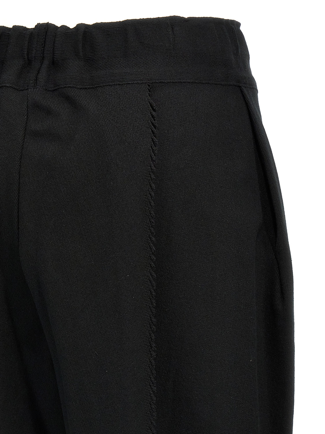 Black Cotton Casual Pants