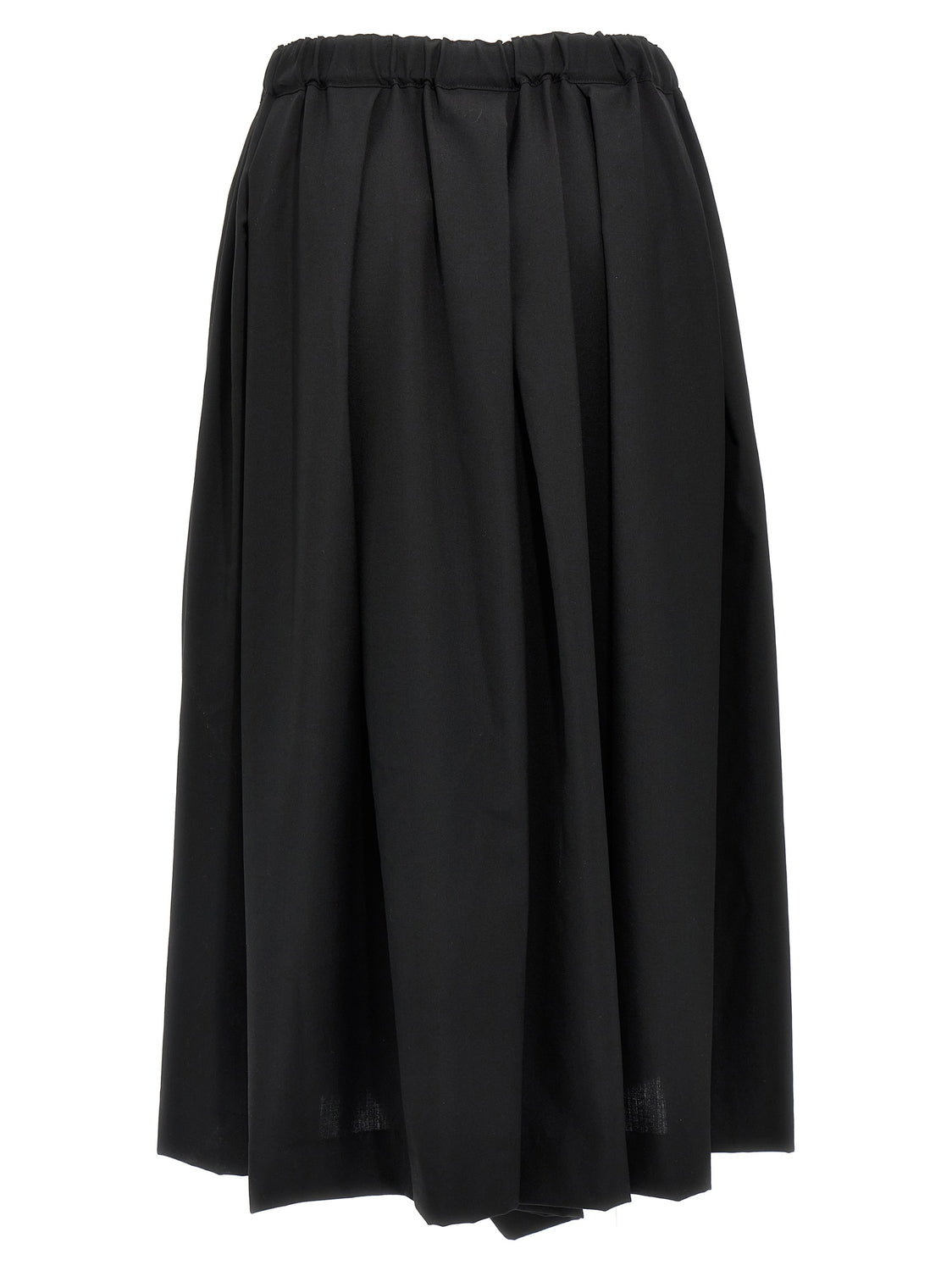 Black Wool Midi Skirt