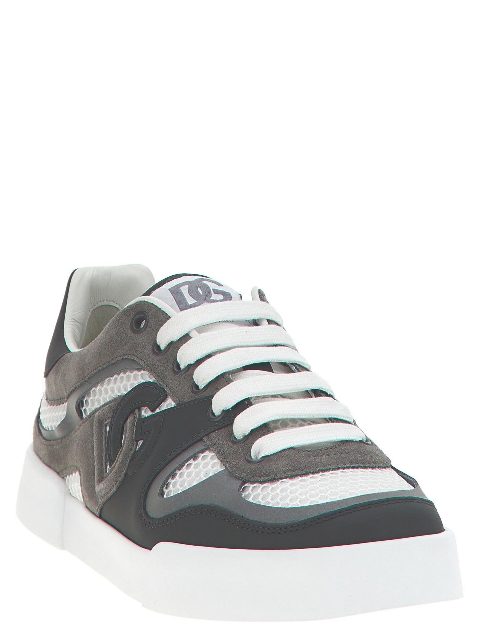 Gray Calfskin Athletic Sneakers