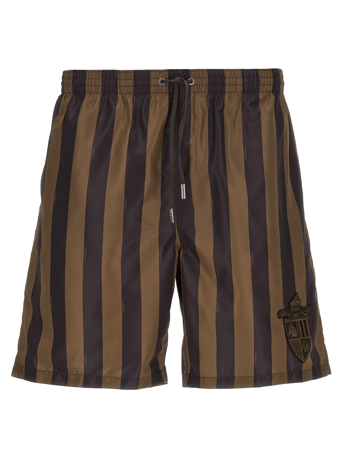Brown Polyester Swim Shorts