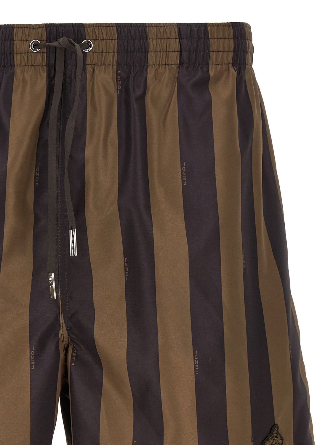 Brown Polyester Swim Shorts