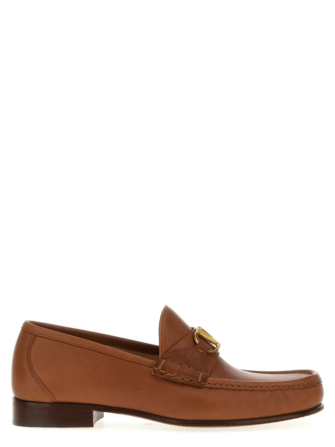 Brown Leather Slip-On Loafers