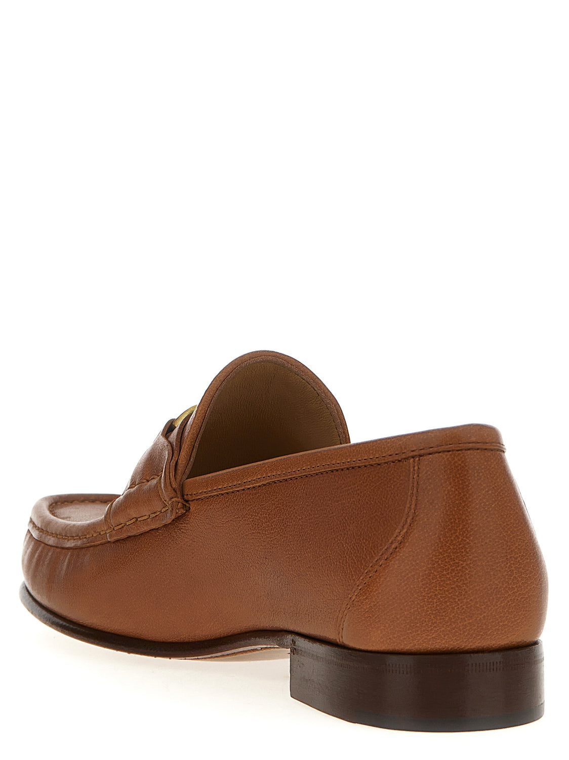 Brown Leather Slip-On Loafers