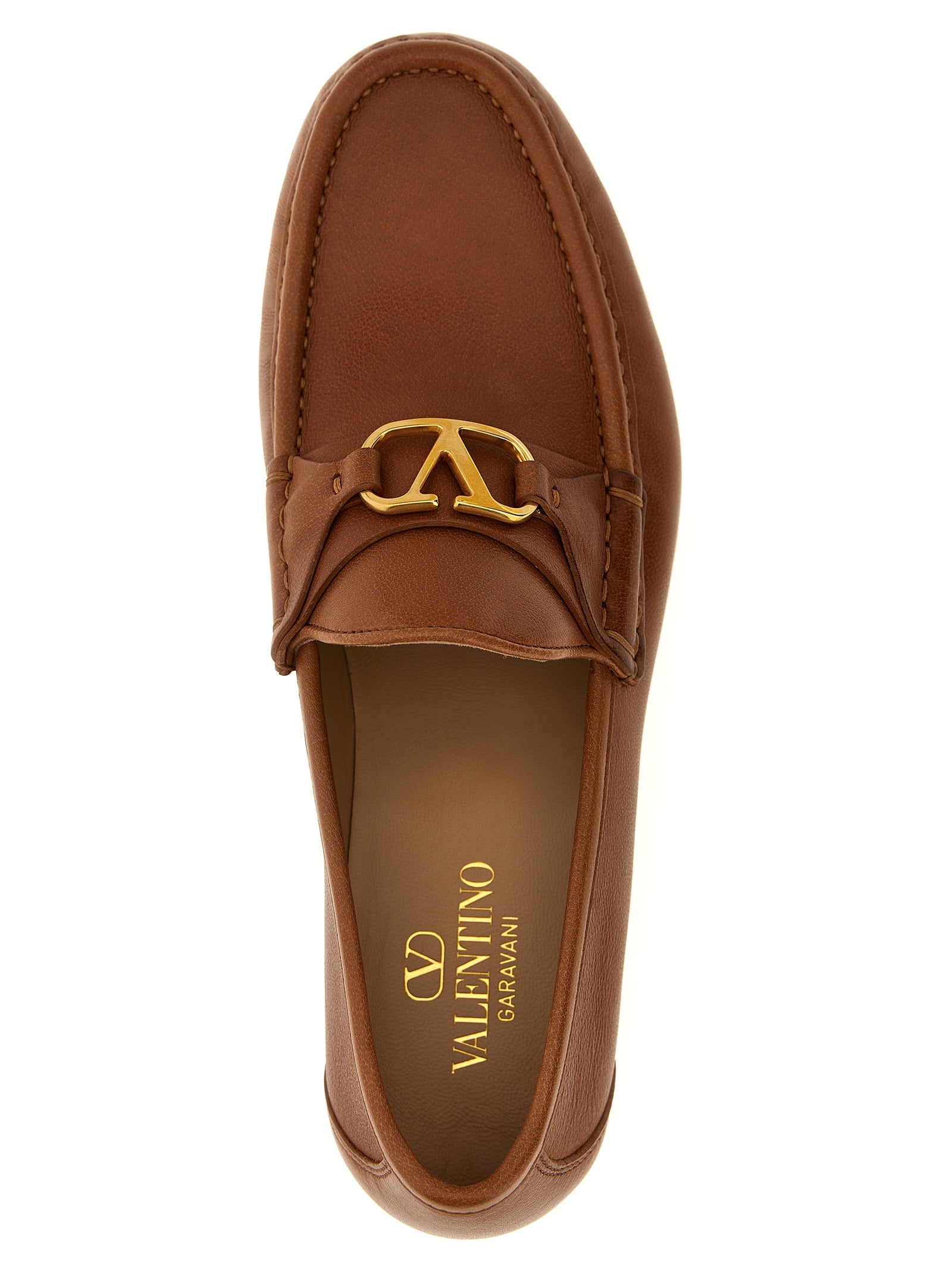 Brown Leather Slip-On Loafers