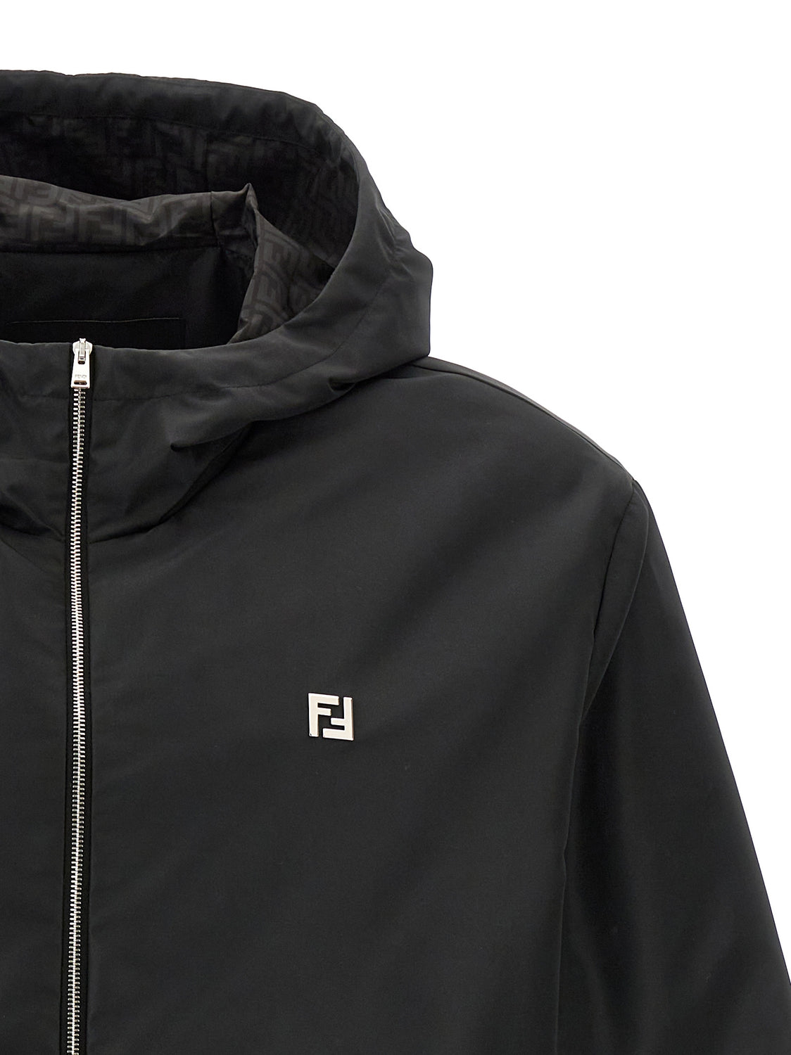 Black Polyester Shell Jacket