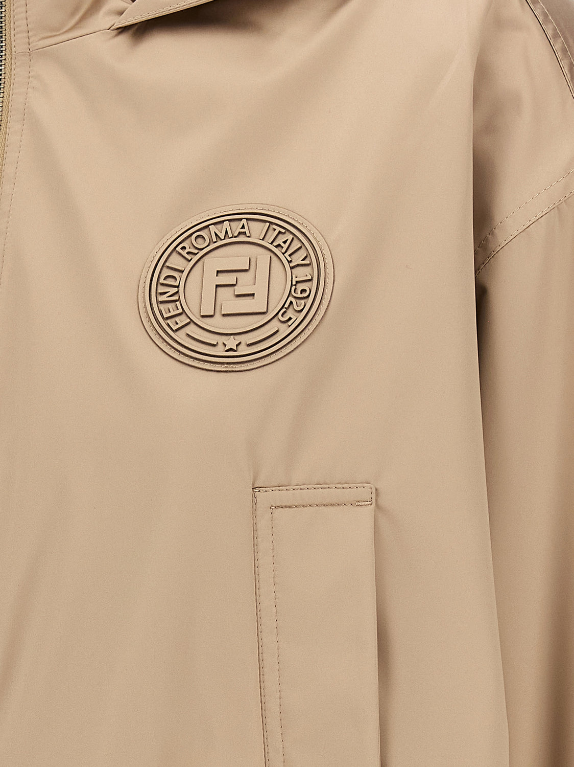 Brown Polyester Shell Jacket