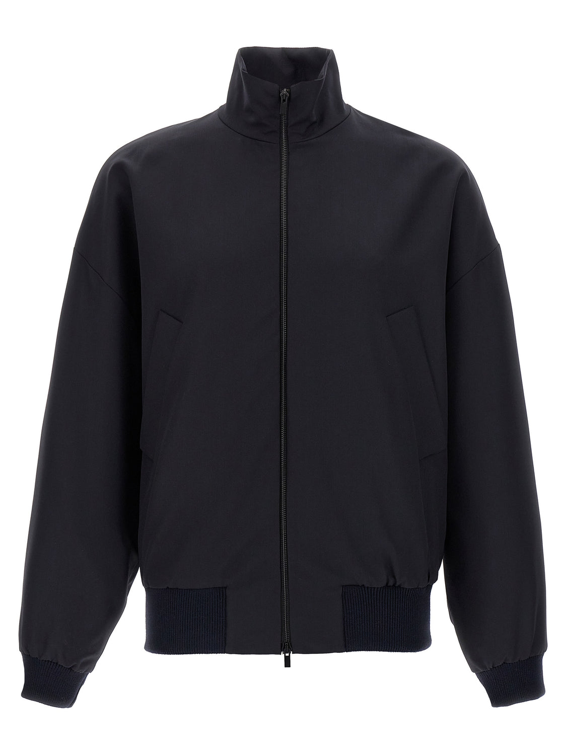 Blue Virgin Wool Full-Length Jacket