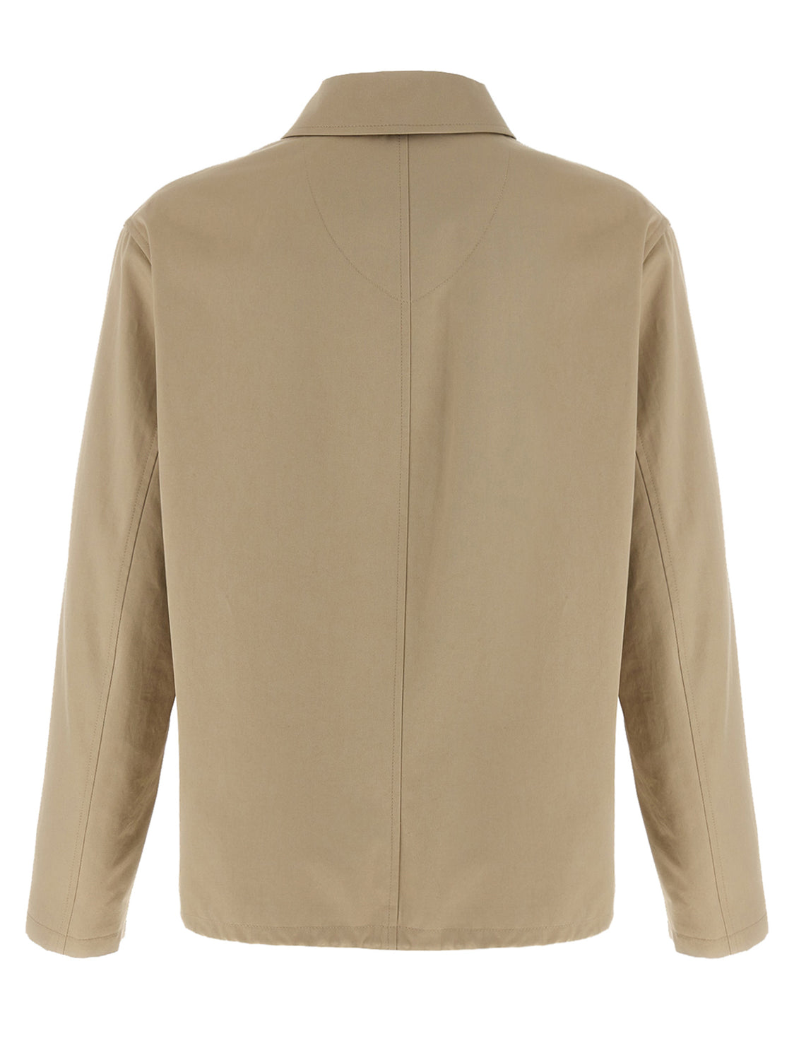 Beige Cotton Full-Length Jacket