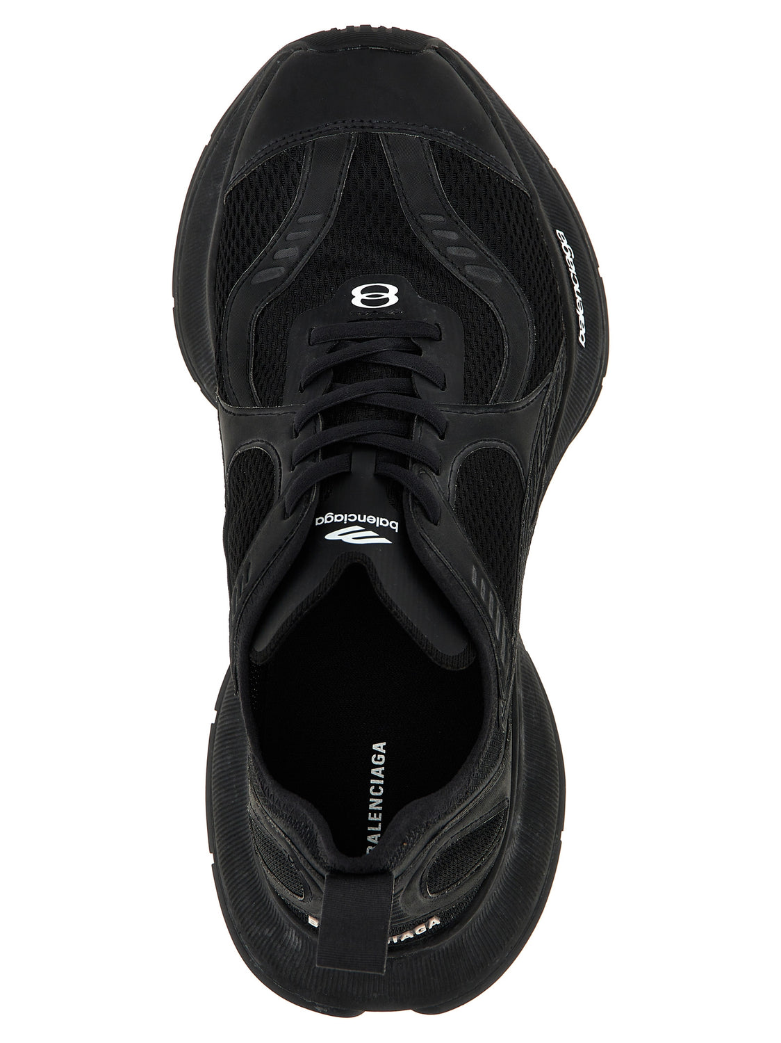 Black Polyester Athletic Sneakers