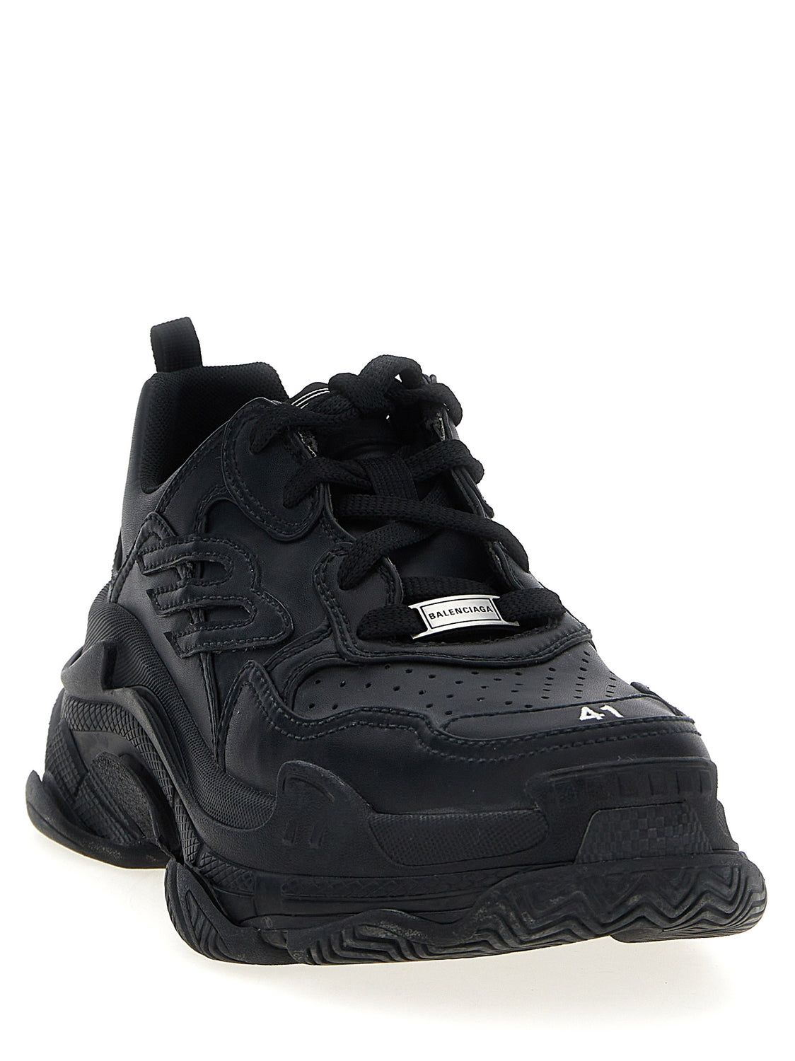Black Polyethylene Athletic Sneakers