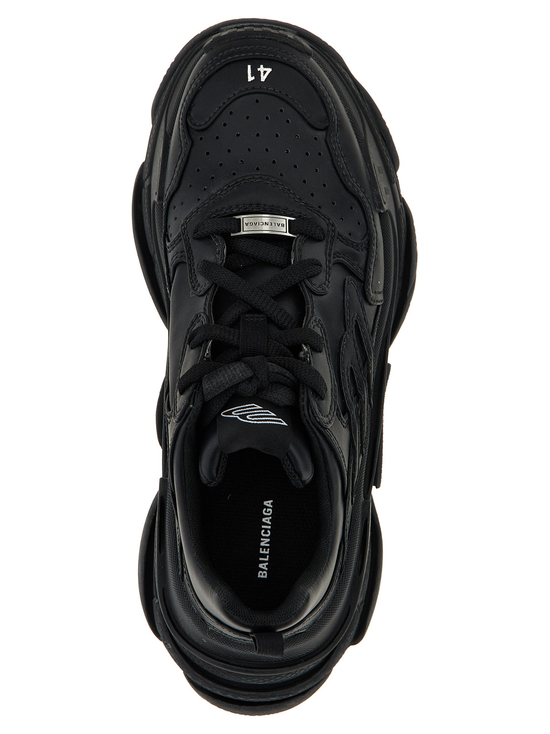Black Polyethylene Athletic Sneakers