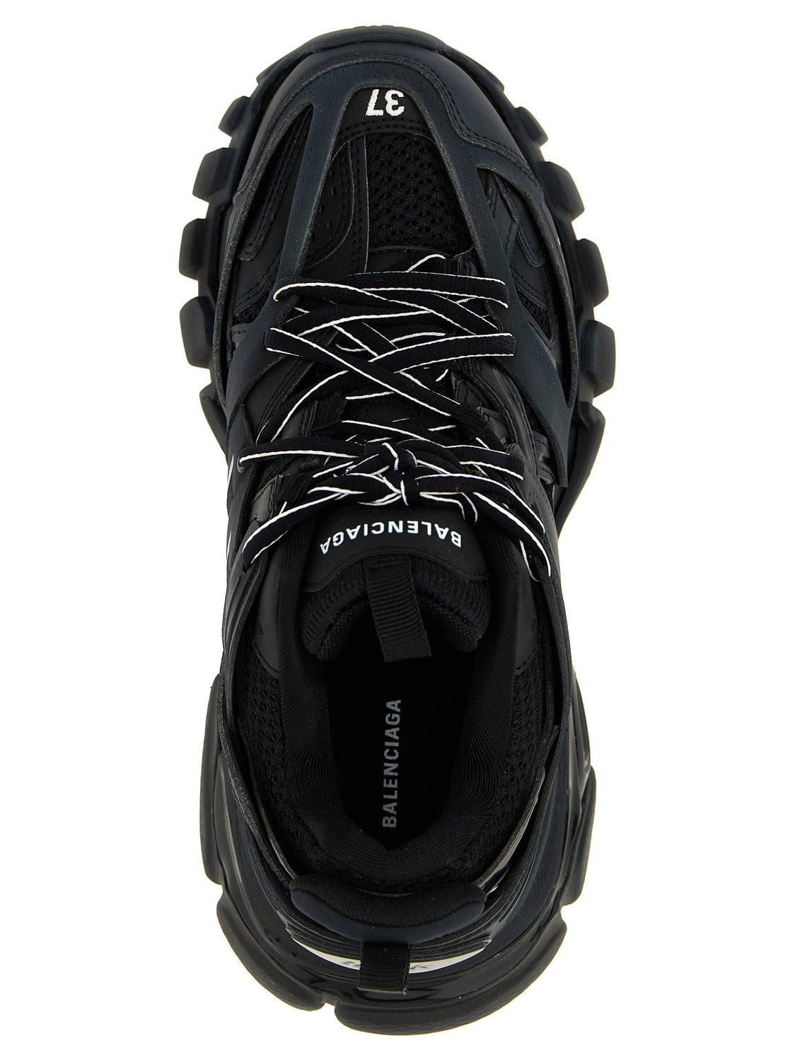 Black Polyethylene Athletic Sneakers