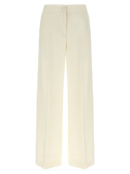 White Wool Casual Pants