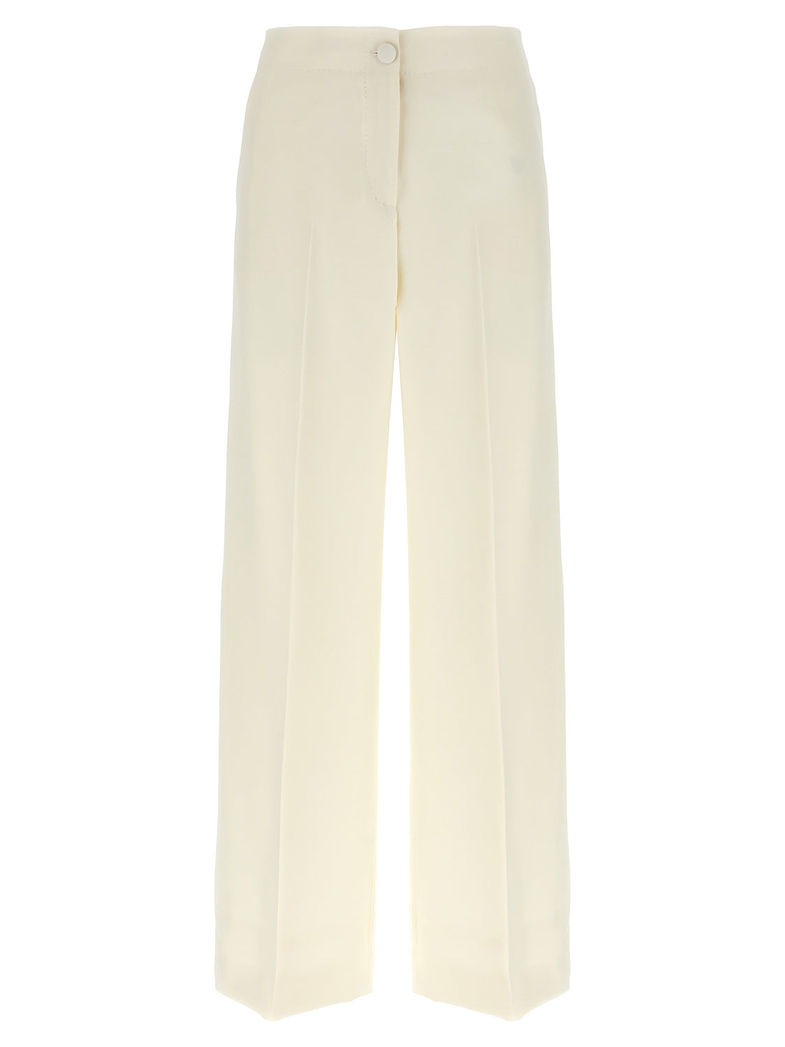 White Wool Casual Pants