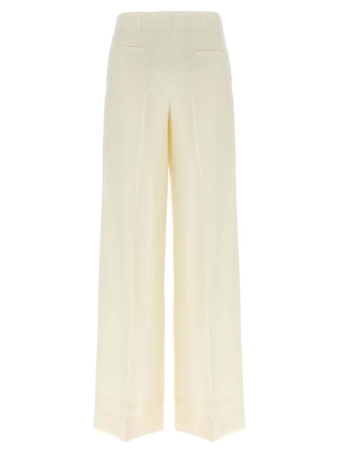 White Wool Casual Pants