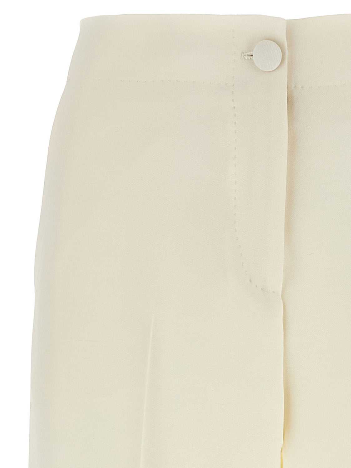 White Wool Casual Pants
