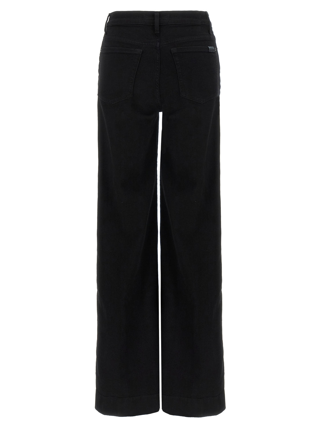 Black Cotton Flared Jeans