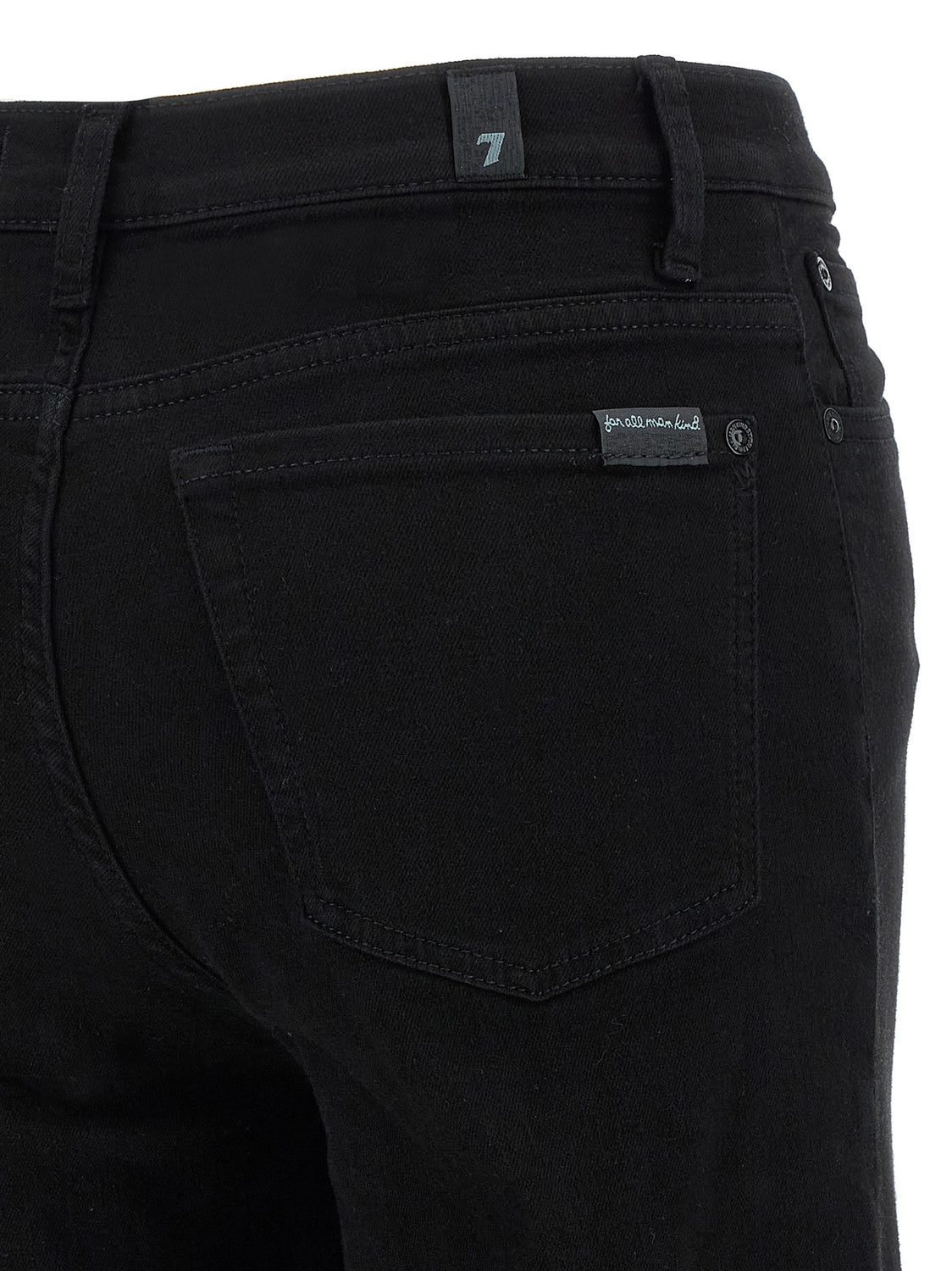 Black Cotton Flared Jeans